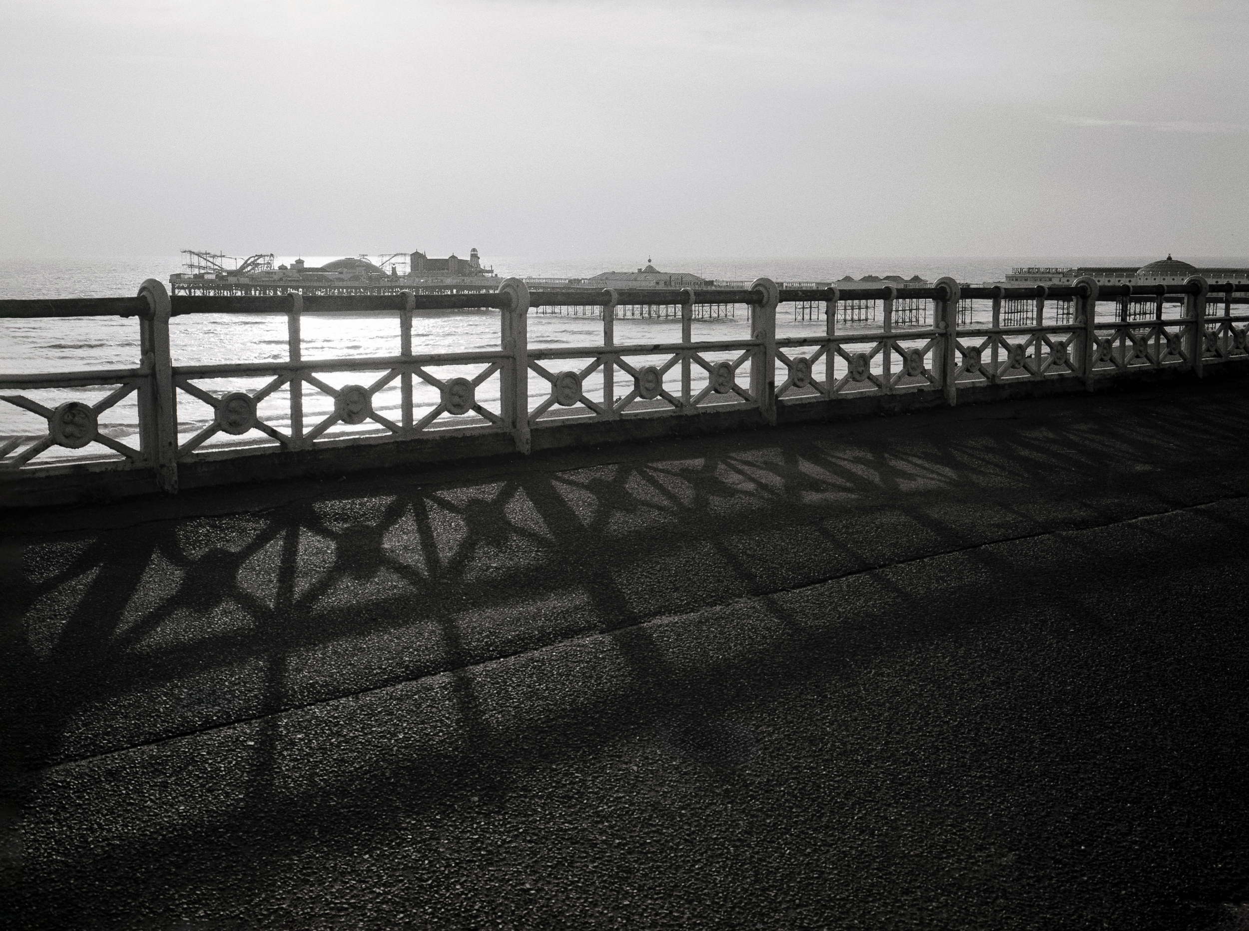 RAILINGS : Brighton Beach,
October 2026. Fuji GW 680 Tri-X  (rated 640)  | 90 mm at f16