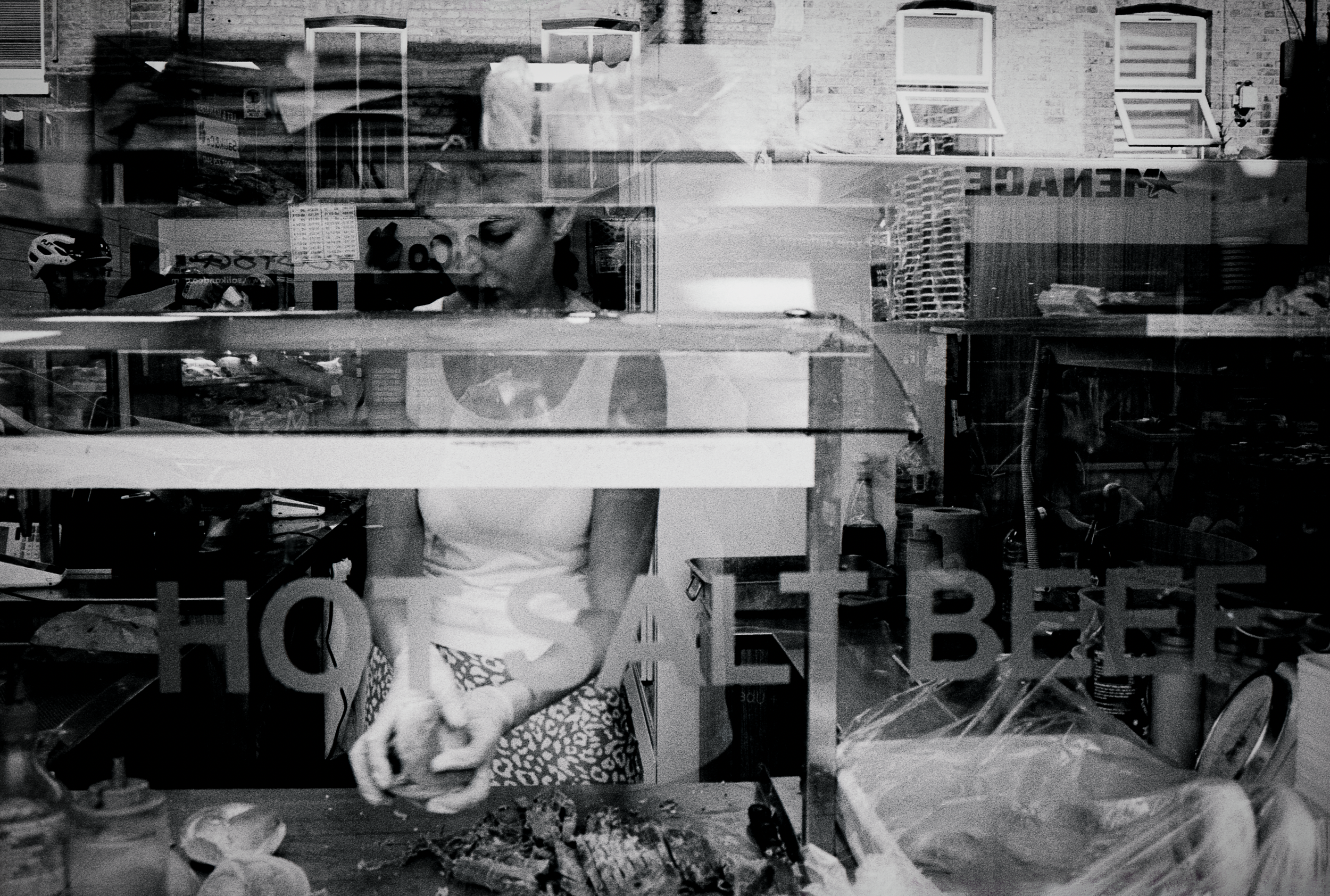 HOT SALT BEEF : Brick Lane,
July 2026. OM2 | TRI-X 400 (rated 640)  | 35mm at f11