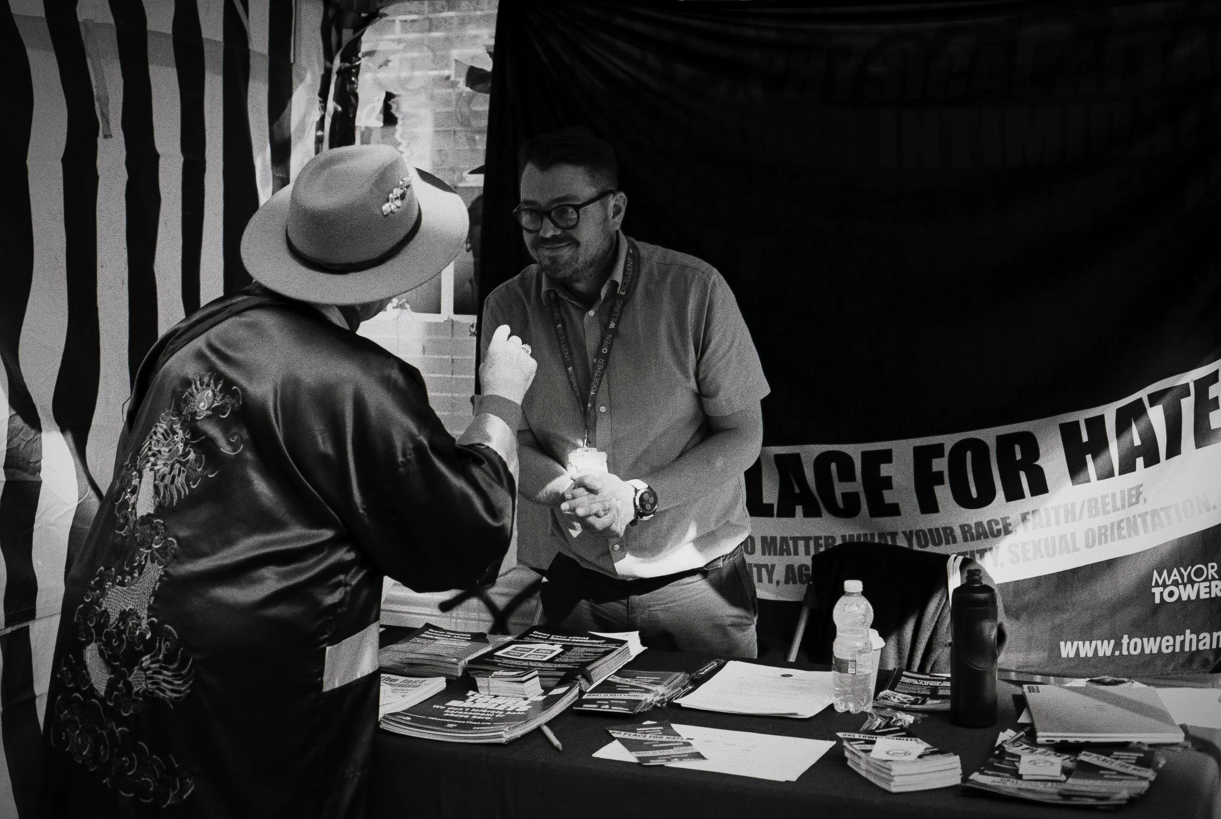 NO PLACE FOR HATE STALL : Brick Lane Festival
Sept 2026. Canon EOS1N | TRI-X (rated 650)  | 50mm at f5.6