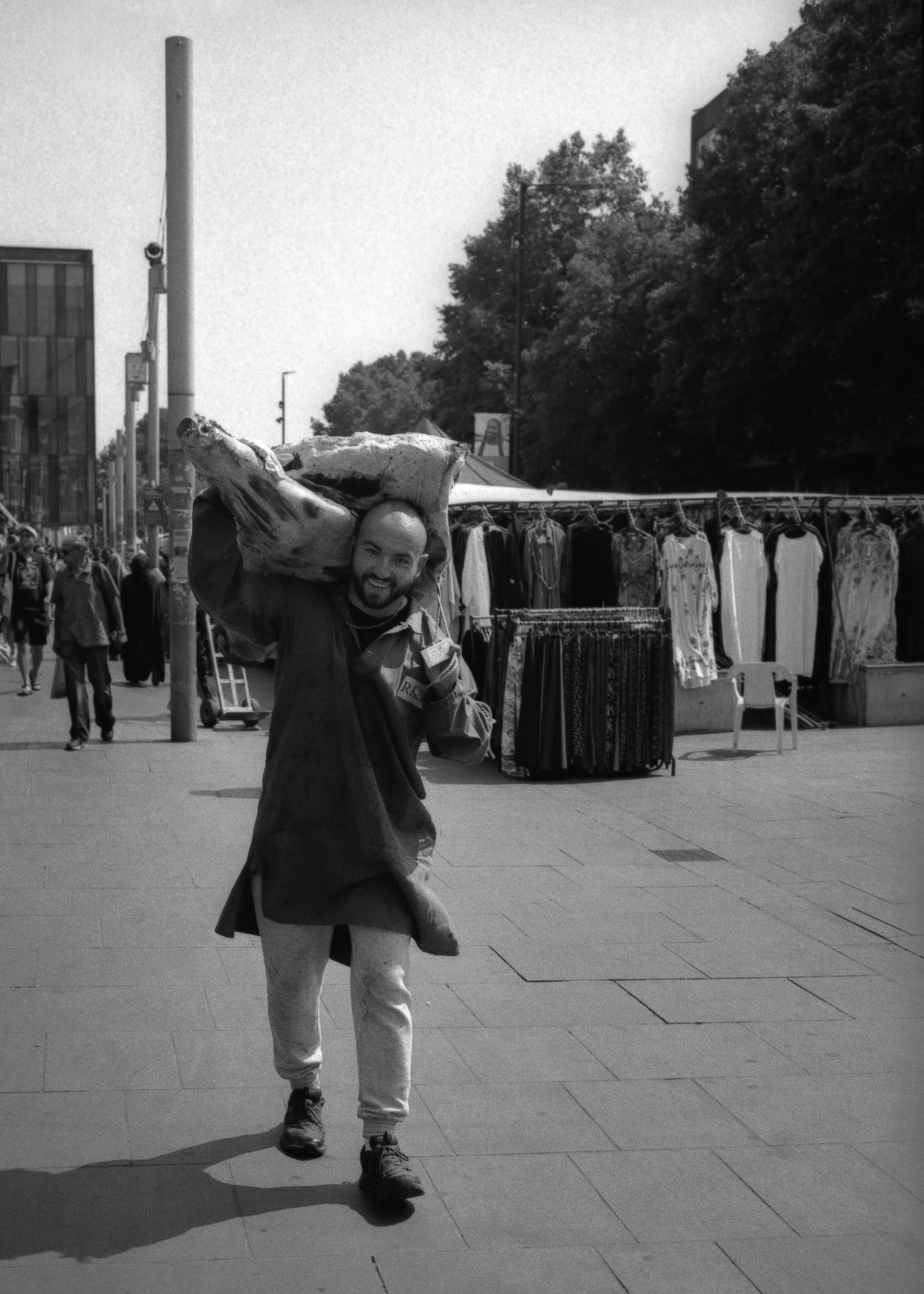 CARRYING THE MEAT : Whitechapel Market,
July 2026. OM2 | TMax 400 (rated 640)  | 35mm at f11
