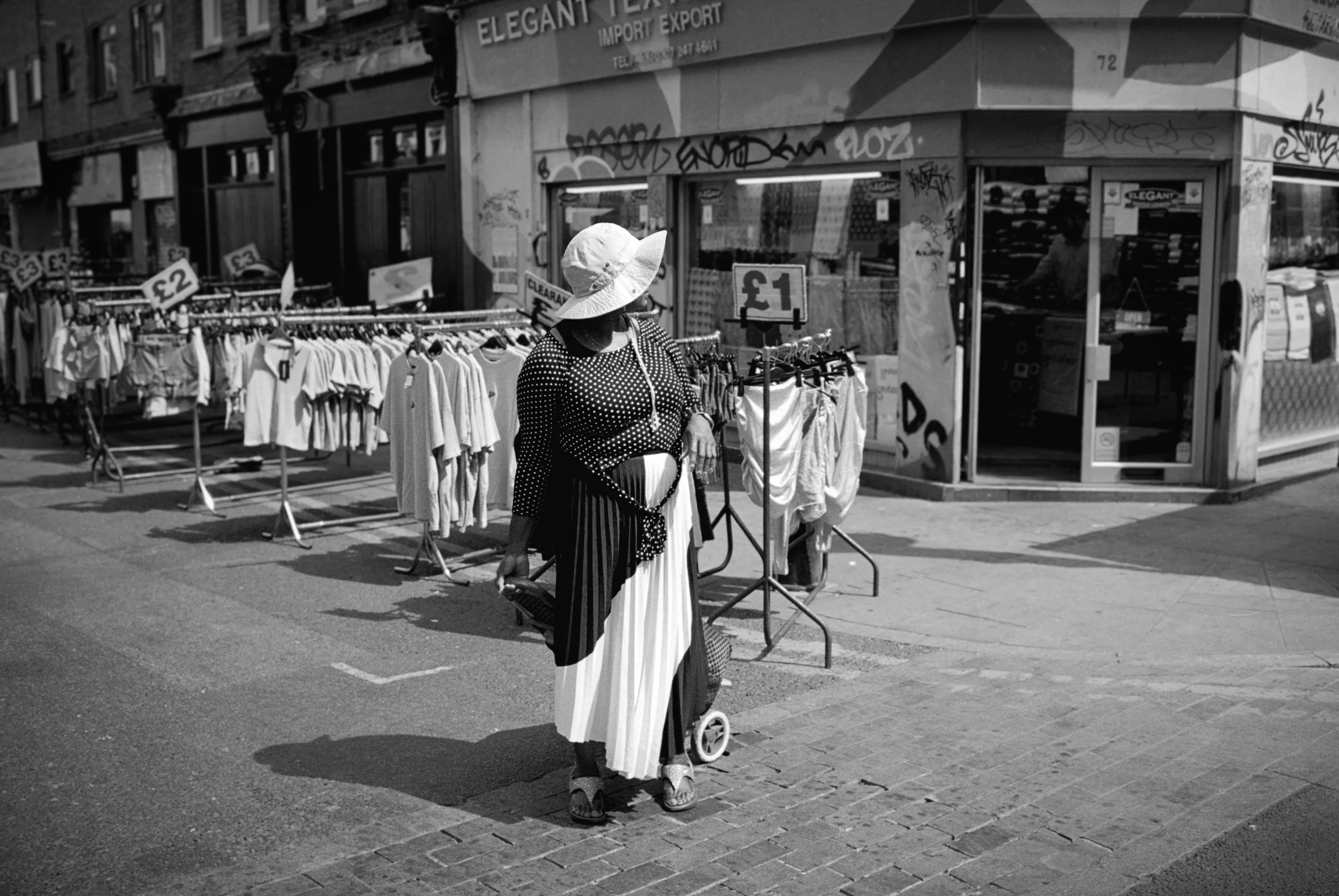 ON THE CORNER : Petticoat Lane,
August 2026. OM2 | TRI-X  (rated 640)  | 35mm at f11