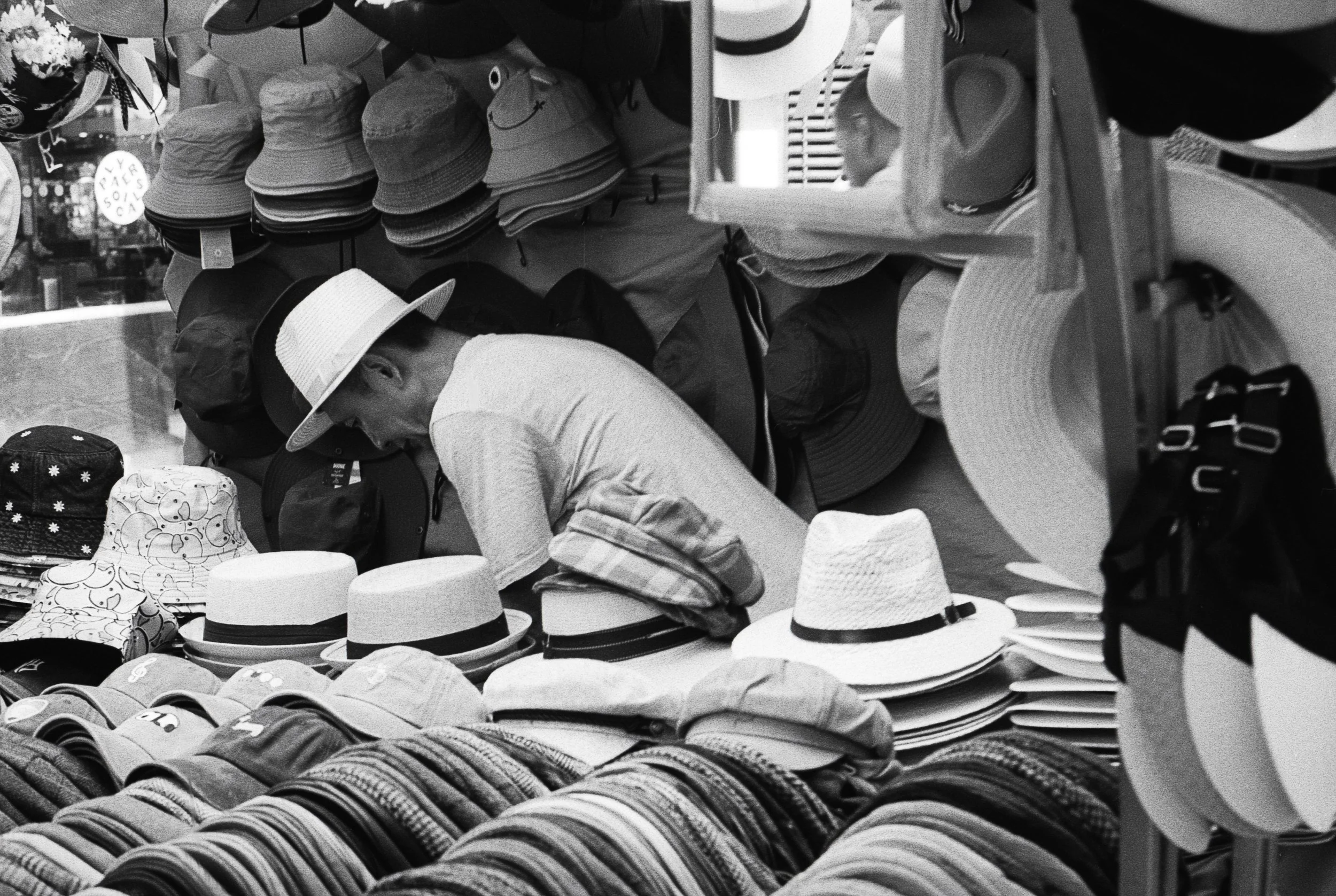 HAT EMPORIUM : Spitalfields,
August 2026. OM2 | TRI-X  400 (rated 640)  | 50mm at f11