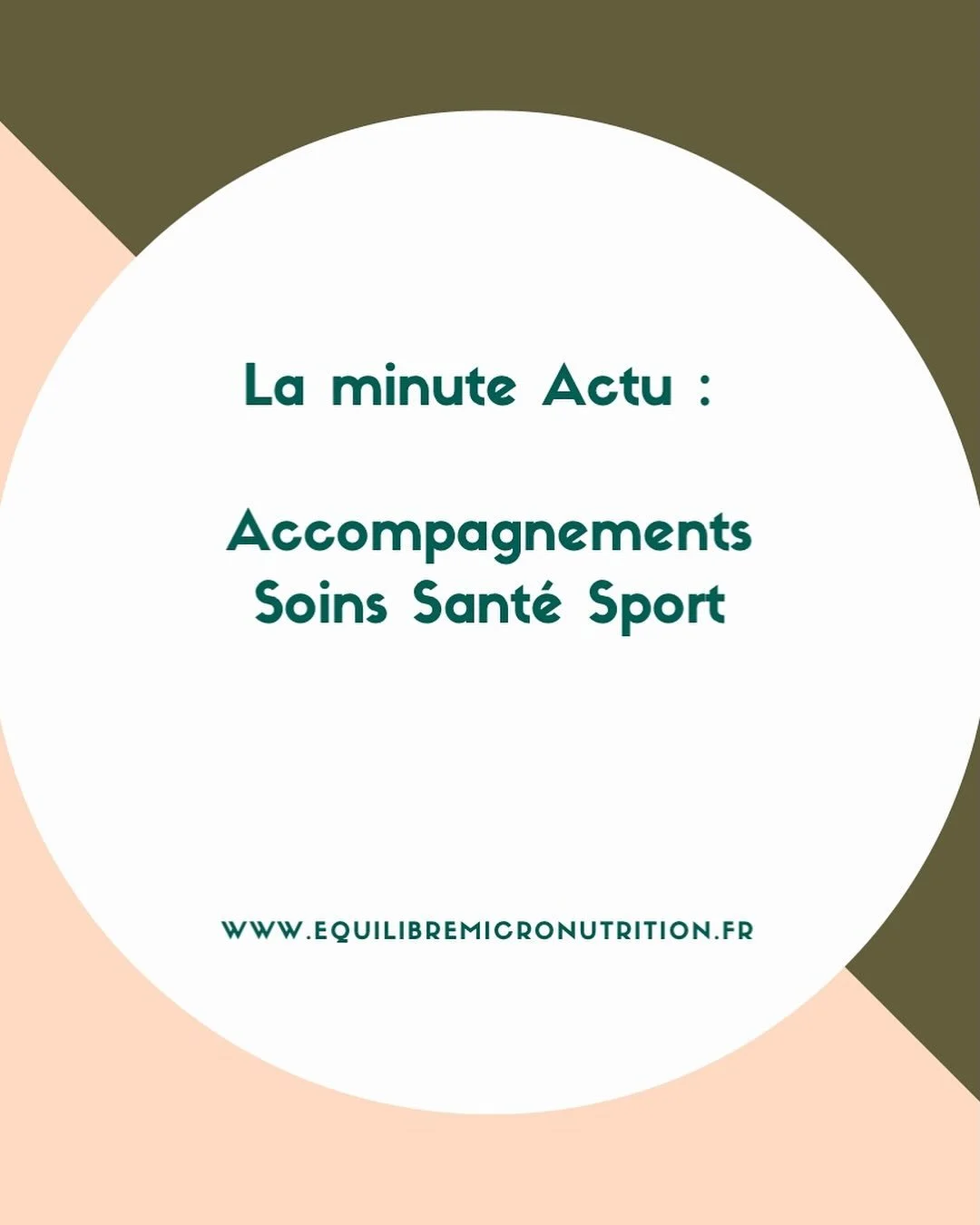 Hello ! 
La Minute Actu : Soins Sant&eacute; Sport ! 

Prise de rdv sur : 
www.equilibremicronutrition.fr 

#equilibremicronutrition #soinssante #soinssport #reflexologiesommeil #respirationcontrolee #gestionemotions
