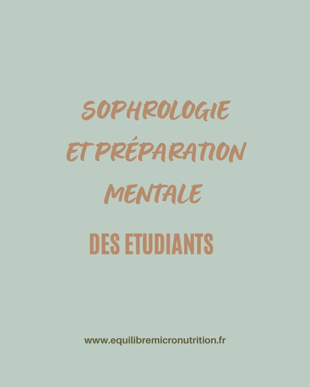 Hello ! 
Pr&eacute;paration mentale et Sophrologie 
pour les &eacute;tudiants avec vous ! 

Que ce soit pour la pr&eacute;paration mentale d&rsquo;1 concours ou d&rsquo;1 examen mais &eacute;galement pour vivre des &eacute;tudes parfois source de str