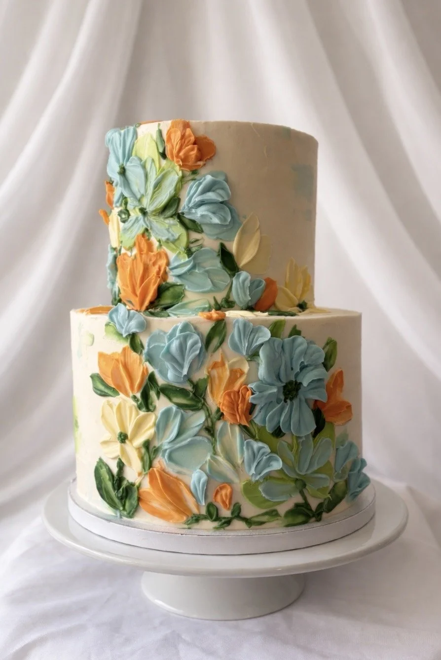 Buttercream and palette knife florals