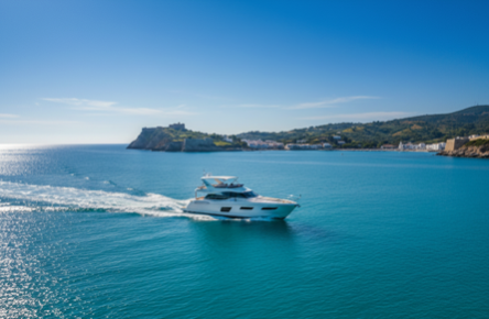 Powerboat manoeuvring in a marina