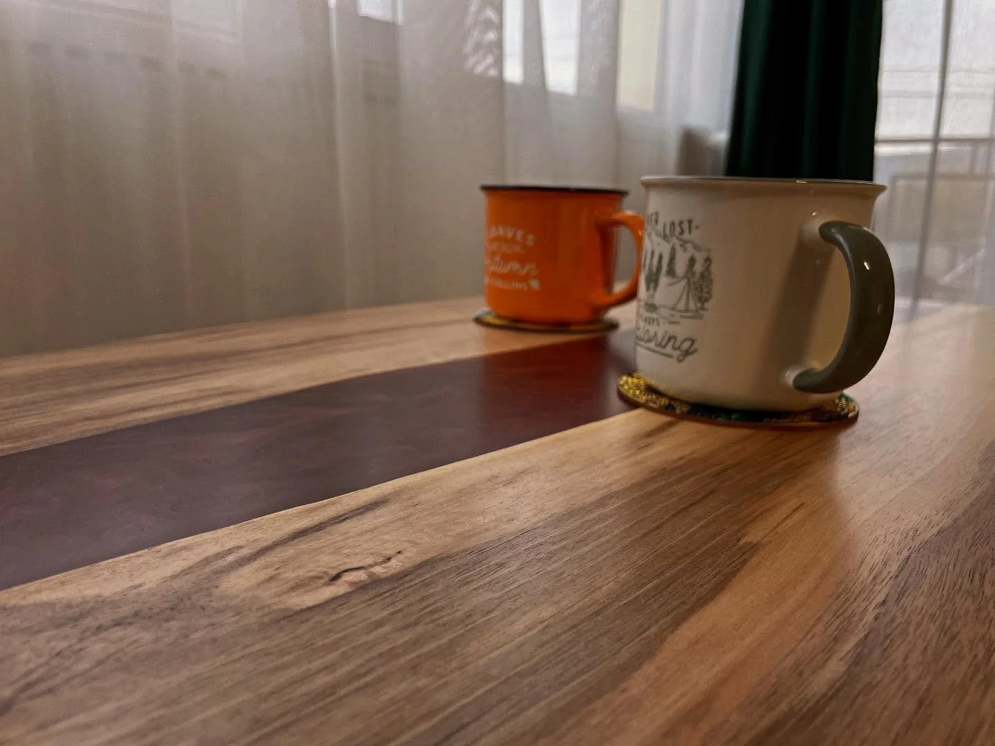 A good morning starts with a good cup of coffee #coffeetable #woodart #resin #custom