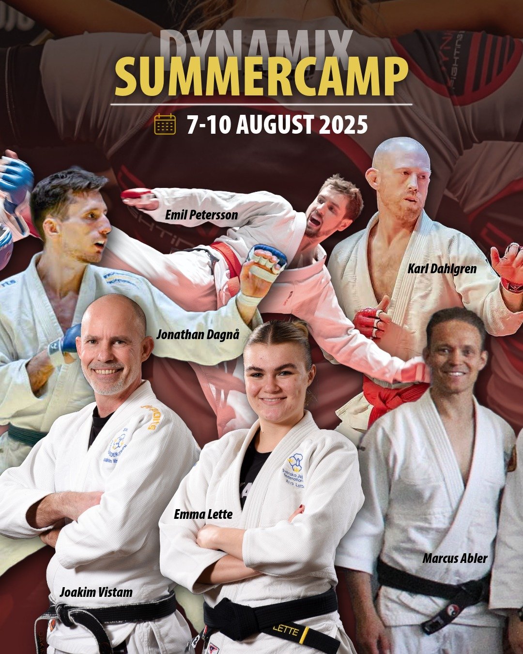 Dynamix Summercamp 2025☀️
📣Instructor announcement!

Our instructors for the JJ Fighting camp:

🥋Emma Lette, World Champion, European Champion, Swedish Champion and  National Team Athlete

🥋Joakim Vistam, National Team Coach and longtime mentor to