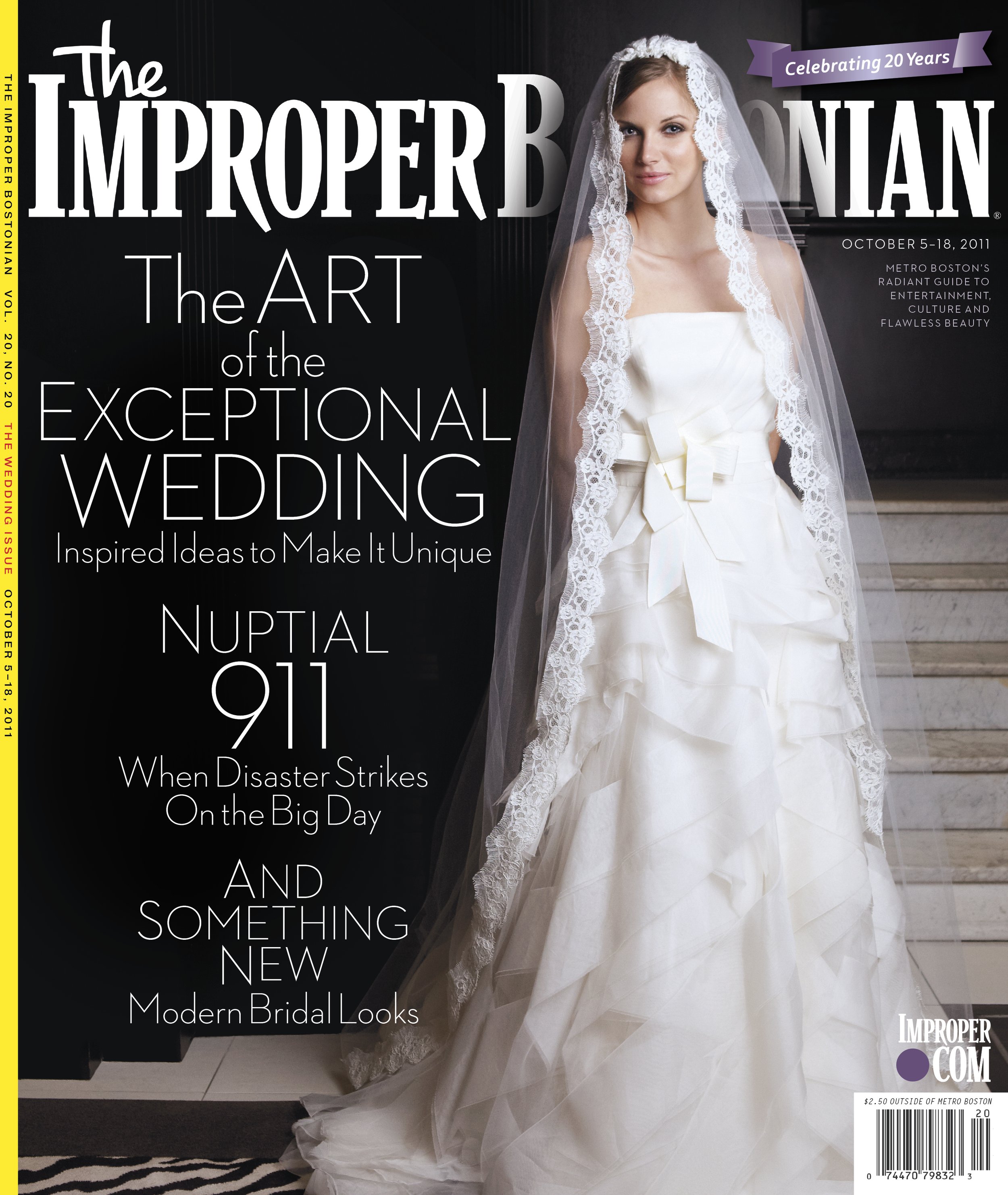 Editorial magazine cover of a Boston bridal magazine featuring the makeup work of Dianna Quagenti
