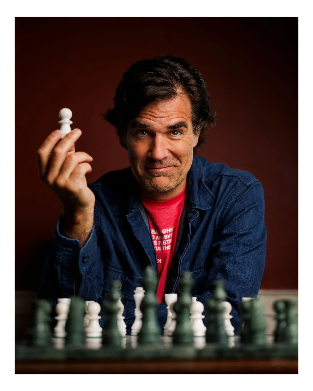 photo of rob Delaney for the LA Times editorial feature with hair and makeup mens grooming shot on location in Boston 