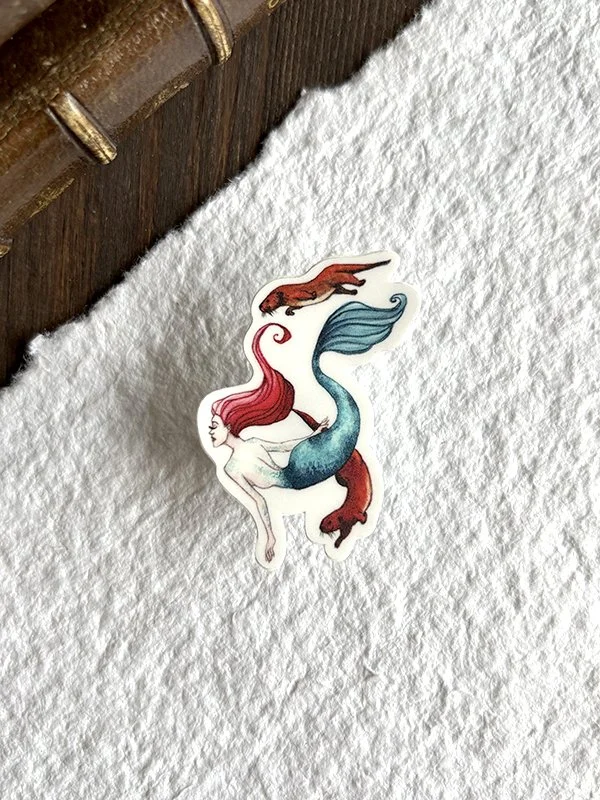 Vinyl sticker - Otters Mermaid
