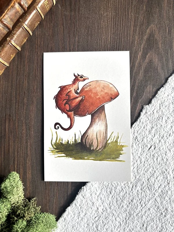 Small Art Print - Mushroom Dragon