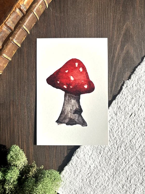 Small Art Print - Red Mushroom