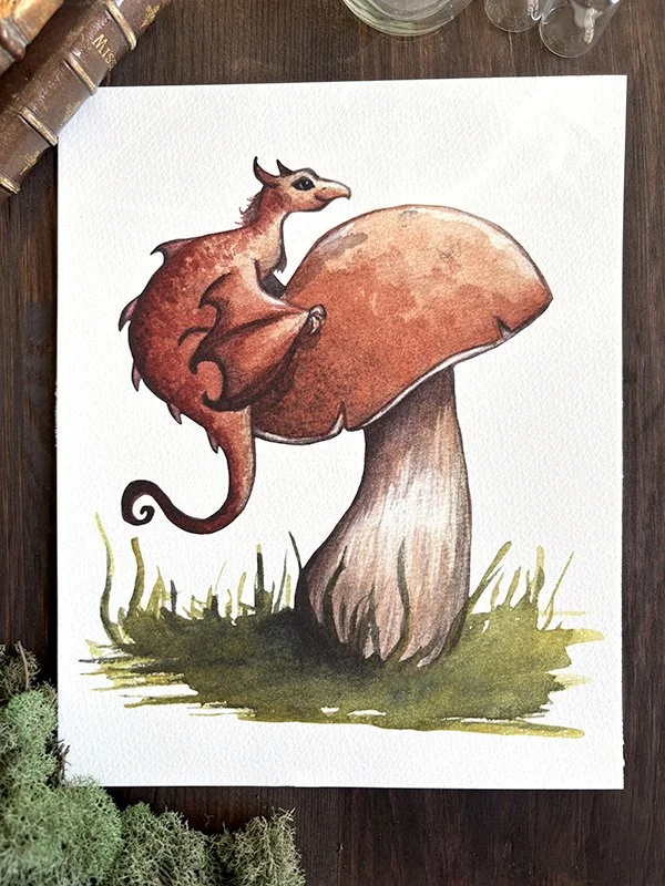 Fine Art Print 8"x10" - Mushroom Dragon