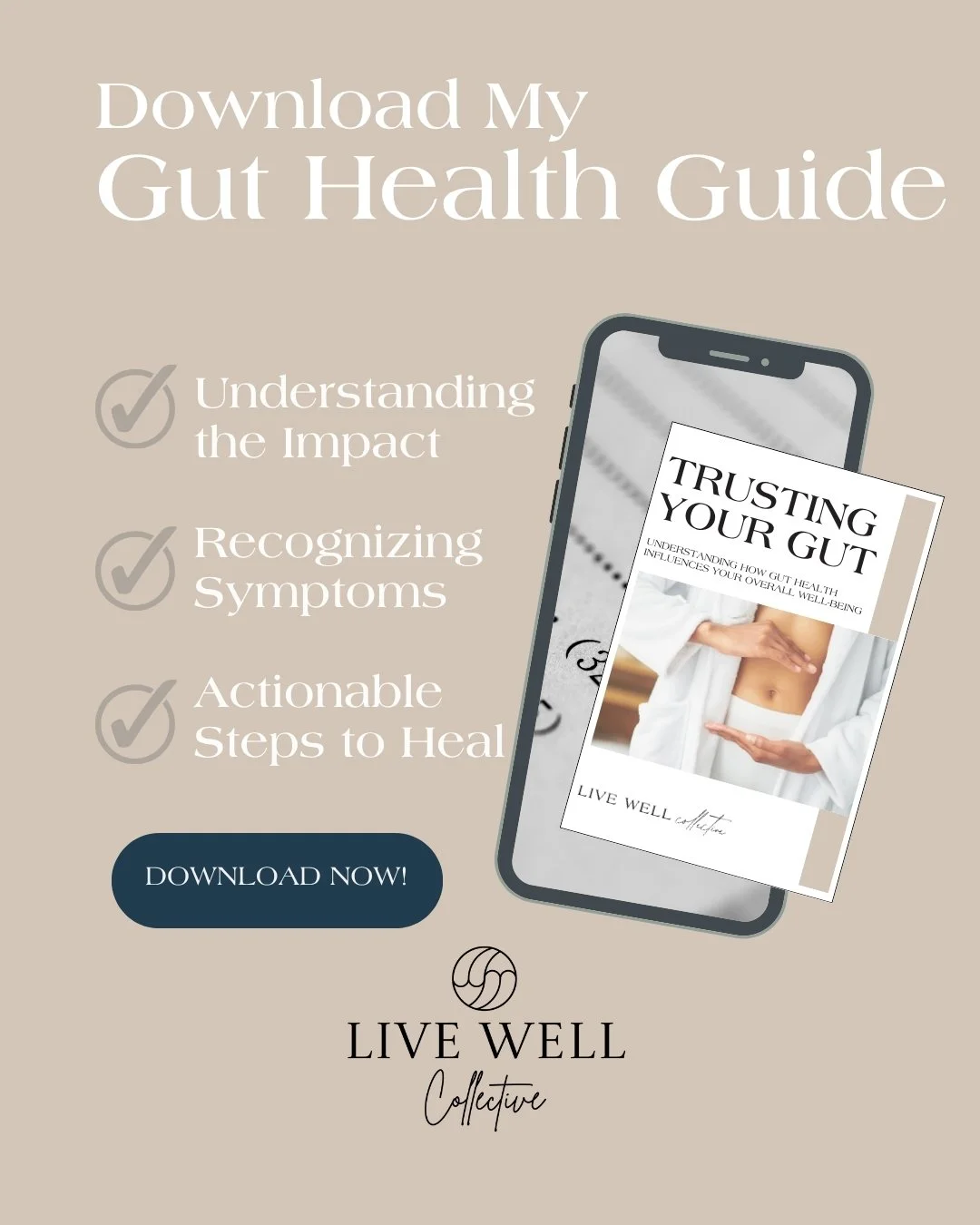 Want to learn more about gut health to improve your overall quality of life and longevity?

Download our free guide to get started!

 #healthandwellness #diettips #mindbodyconnection #metabolichealth #womenshealth #sandiego #solanabeach #livewellcoll