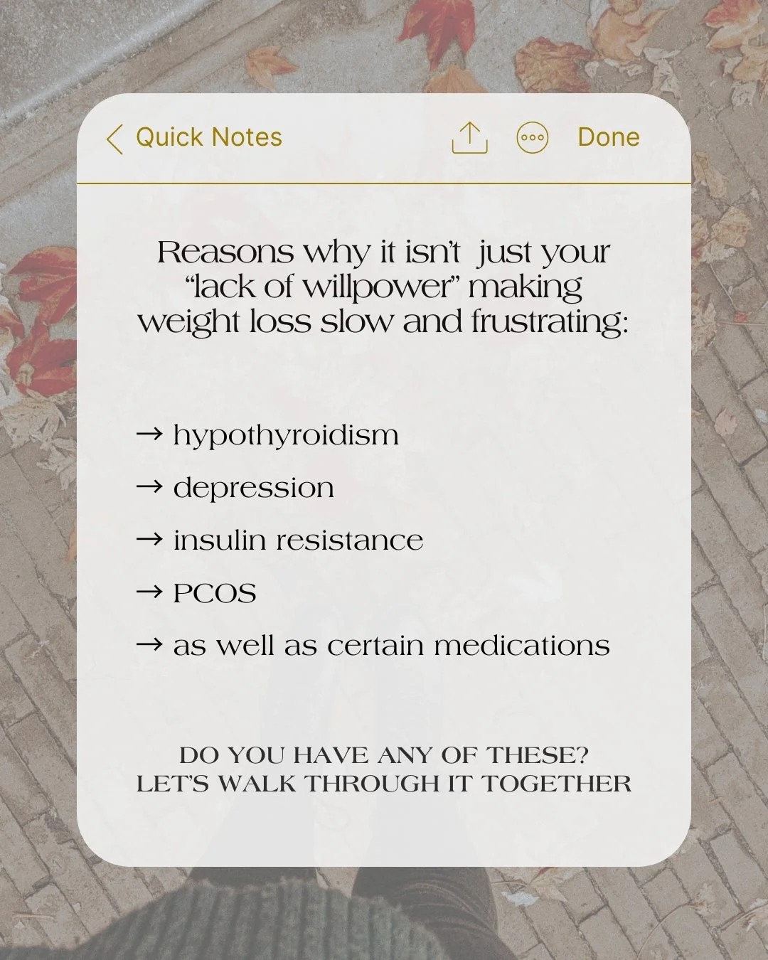 When you&rsquo;ve been doing &ldquo;everything right&rdquo; and the scale barely moves, it&rsquo;s more than frustrating. It&rsquo;s exhausting.

For many, it&rsquo;s not a lack of effort.
It&rsquo;s PCOS.
It&rsquo;s a thyroid that&rsquo;s underperfo