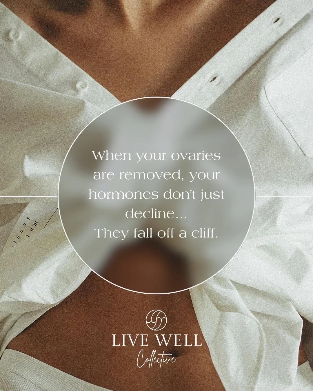 Natural menopause is gradual.
Surgical menopause is not.

When ovaries are removed, estrogen and progesterone don&rsquo;t slowly decline. They disappear. That sudden drop leaves the body vulnerable: bones weaken, cardiovascular risk accelerates, and 