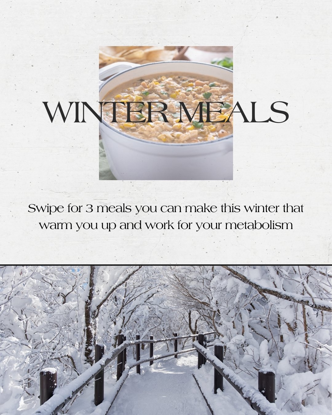 Comfort food doesn&rsquo;t have to weigh you down. These dishes deliver warmth while fueling satiety, metabolism, and gut health:

🥣 Lentil + Vegetable Stew &rarr; plant protein + gut support

🍲 Turkey + White Bean Chili &rarr; lean protein + stead