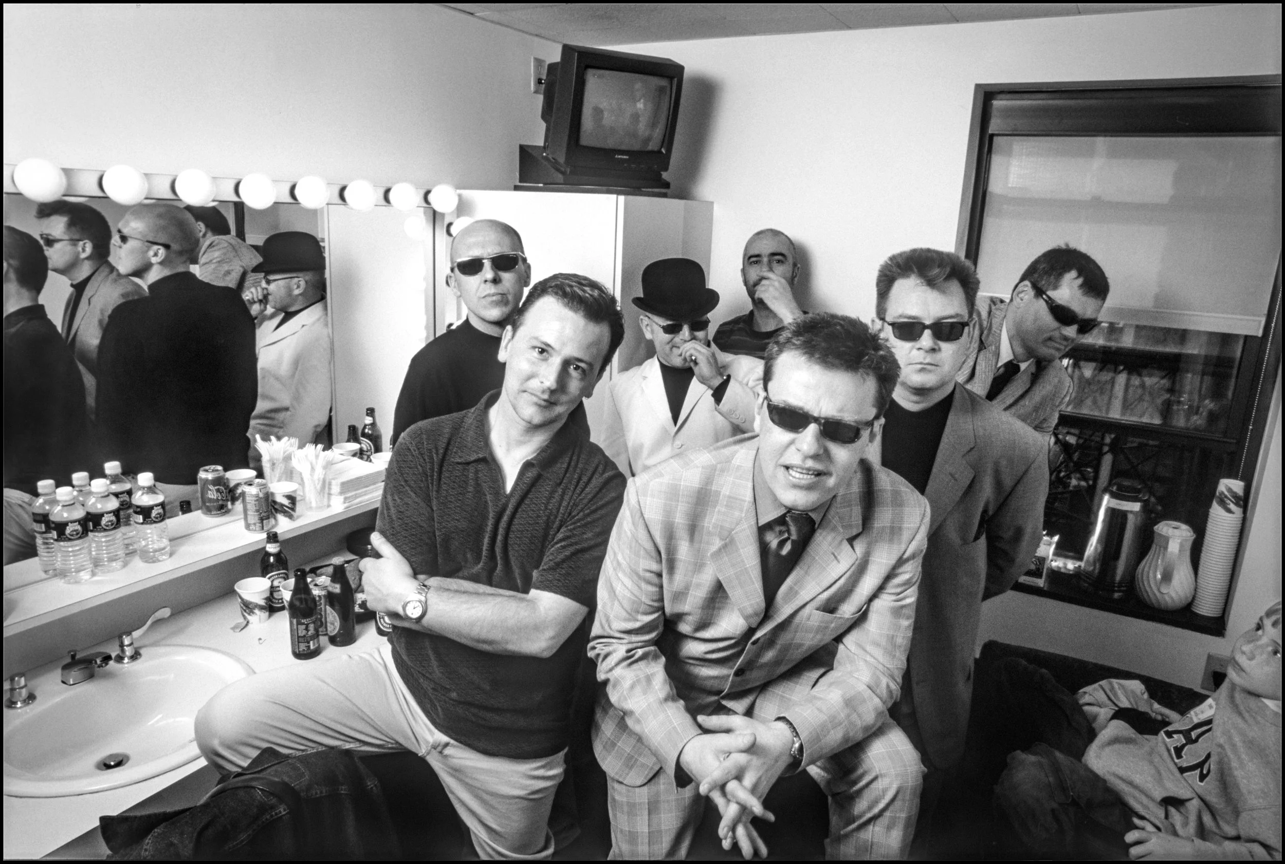 Madness backstage at the Letterman Show, NBC Studios, Times Square, NYC, 29 April 1999.jpg