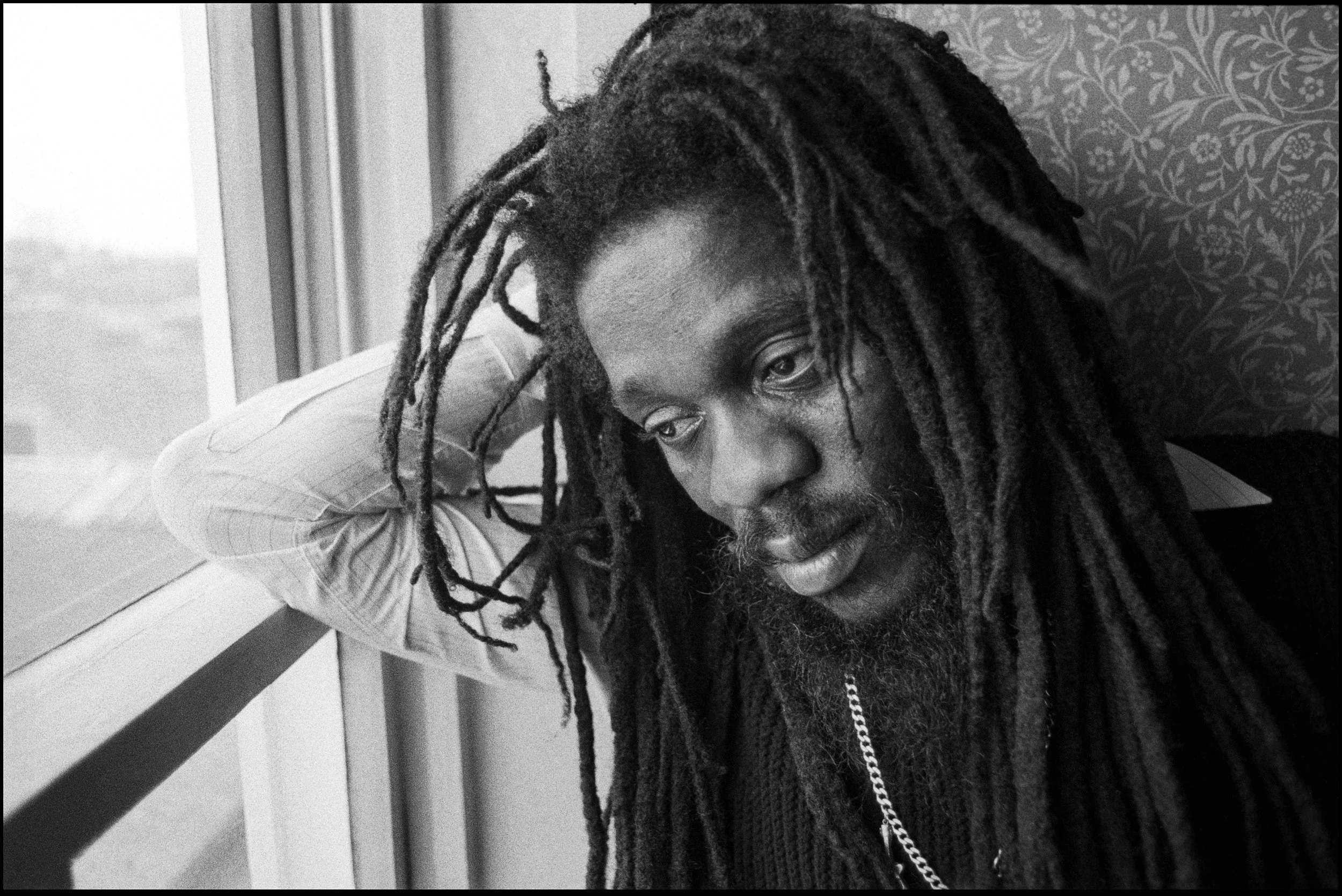 Dennis Brown at A&M Records, King's Road, London 2 April, 1984.jpg