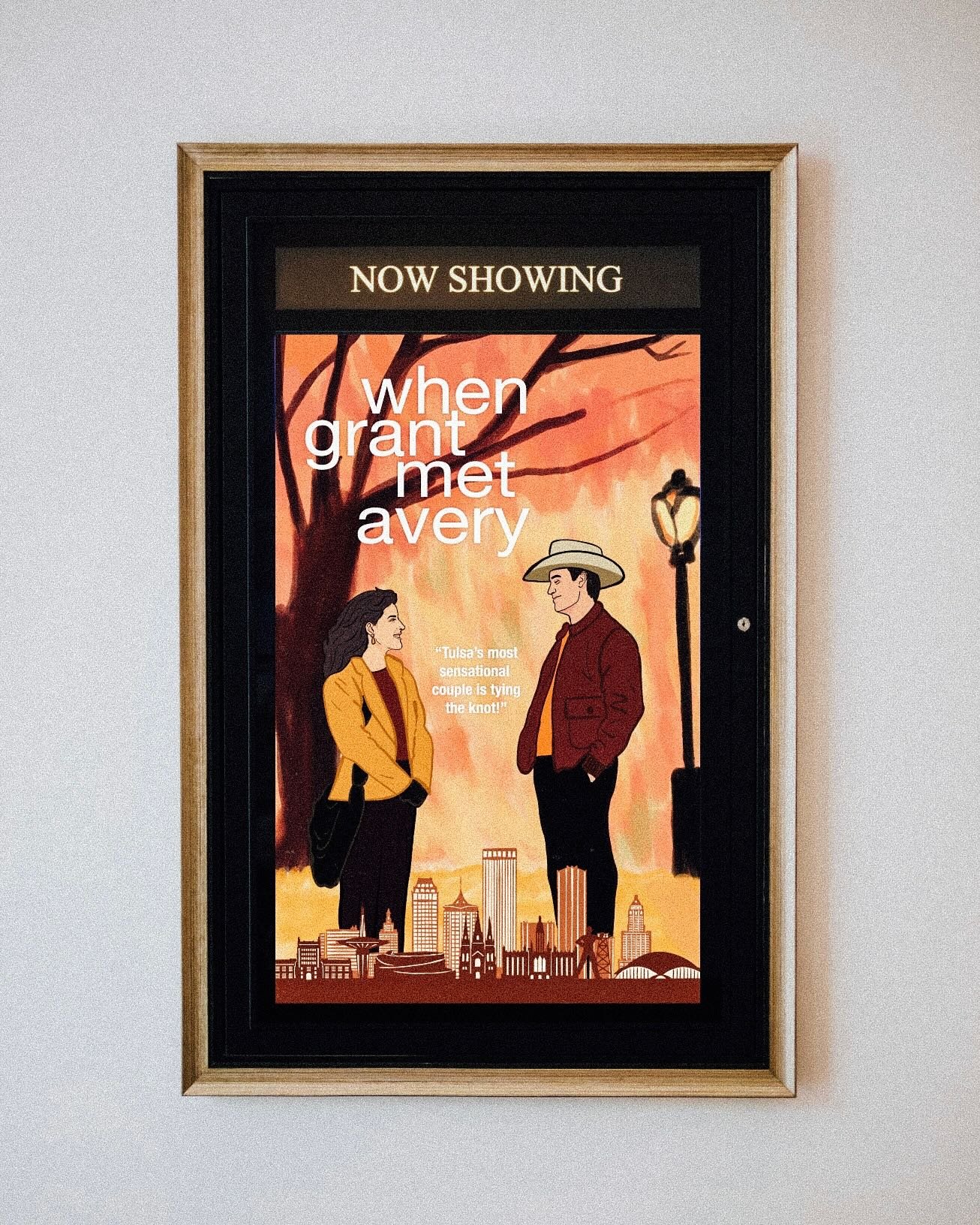 📽️ When I heard about a &ldquo;When Grant Met Avery&rdquo; themed engagement party at Tulsa&rsquo;s historic @circlecinema, I knew we needed to recreate the iconic movie posters. How cute is this couple?