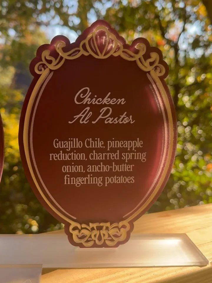 How pretty are these custom made acrylic food station signs? Perfect for a fall soir&eacute;e. 🥂🍂

Thank you to our friends at @themotif_htx for bringing these designs to life!