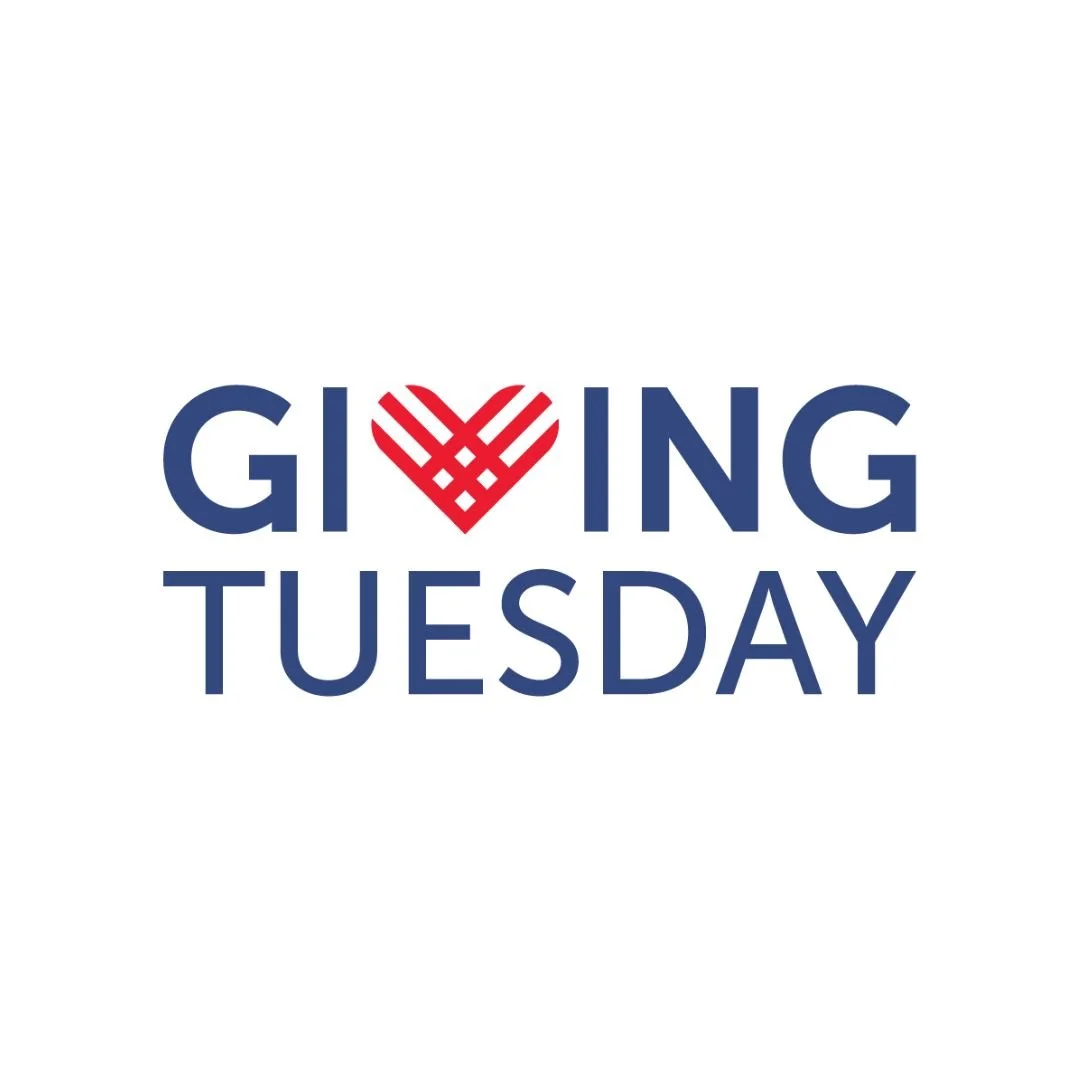Giving Tuesday logo; the V in giving is a red heart that looks like a Scandinavian valentine.