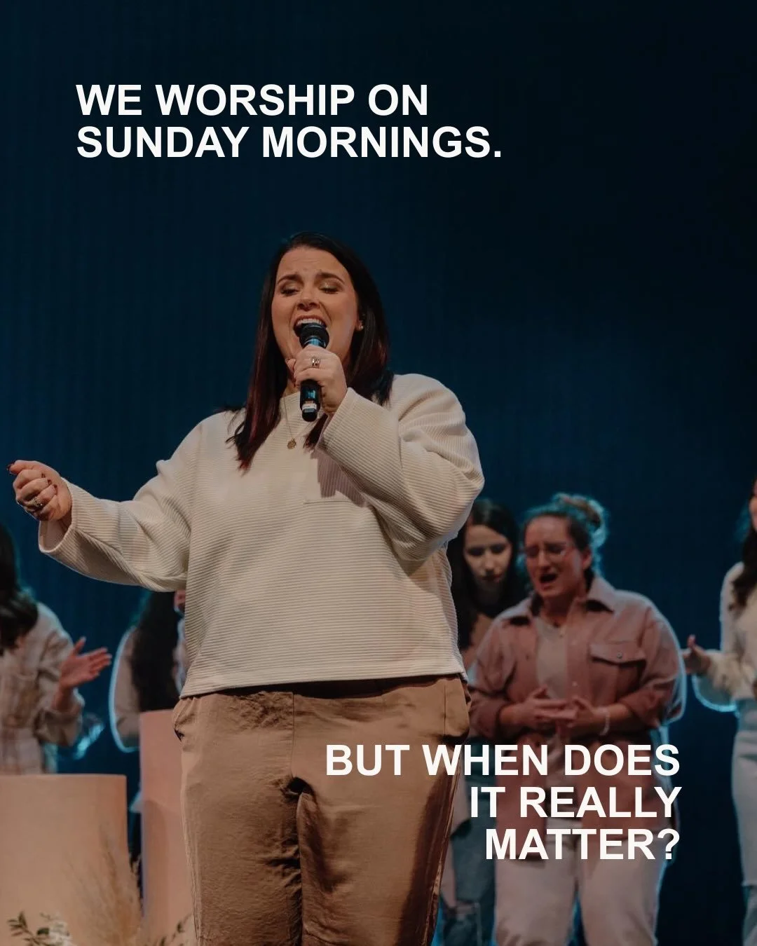 This is where the rubber meets the road. 

How do we actually live differently because we know and trust the One who meets us + holds us in our mess? 

We worship.

Not because it takes away the pain, the questions, or the wrestling, but because it r