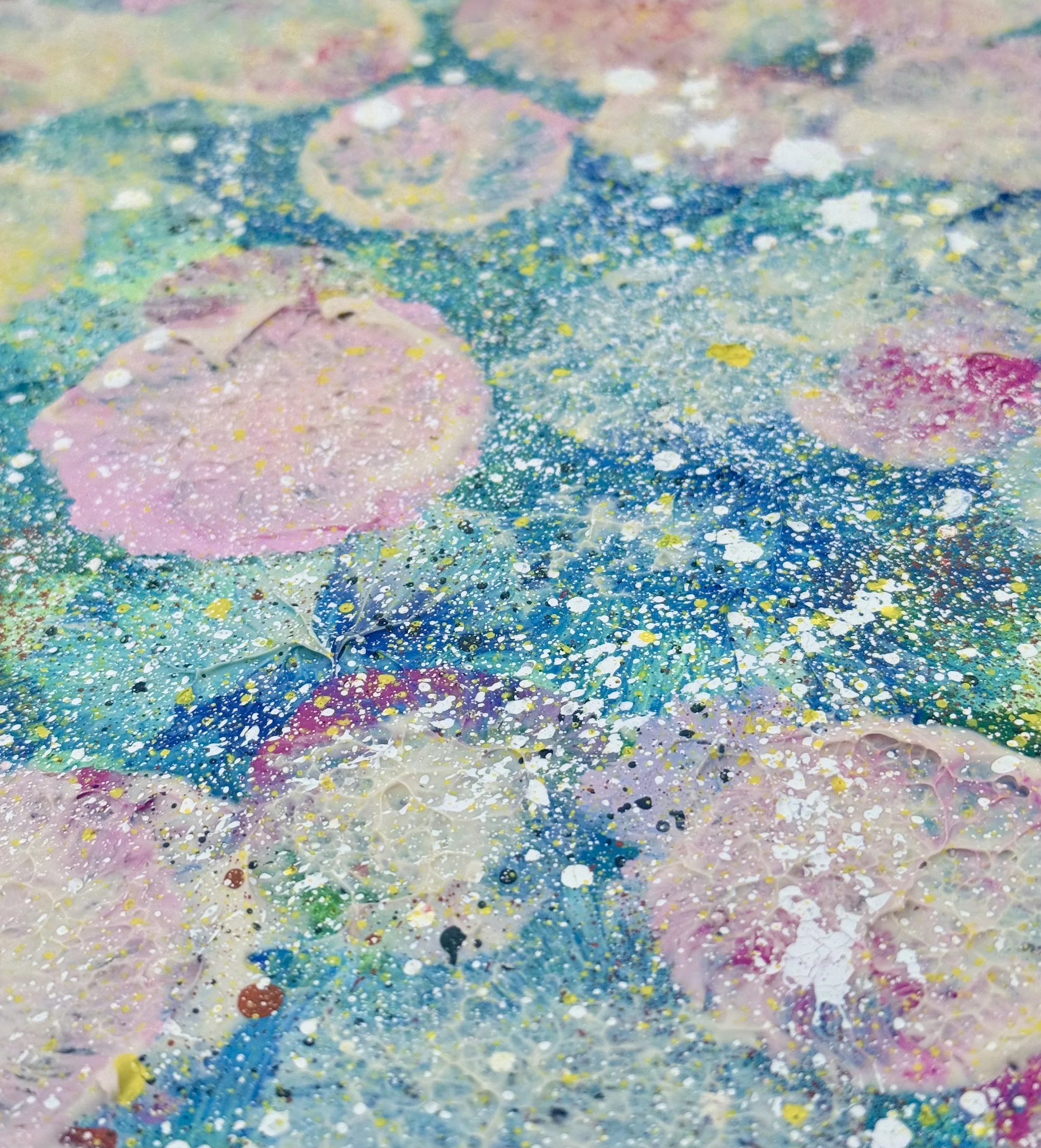 Pivoines #2 (détail), Œuvre originale 2023, acrylique sur carton, 50x50 cm