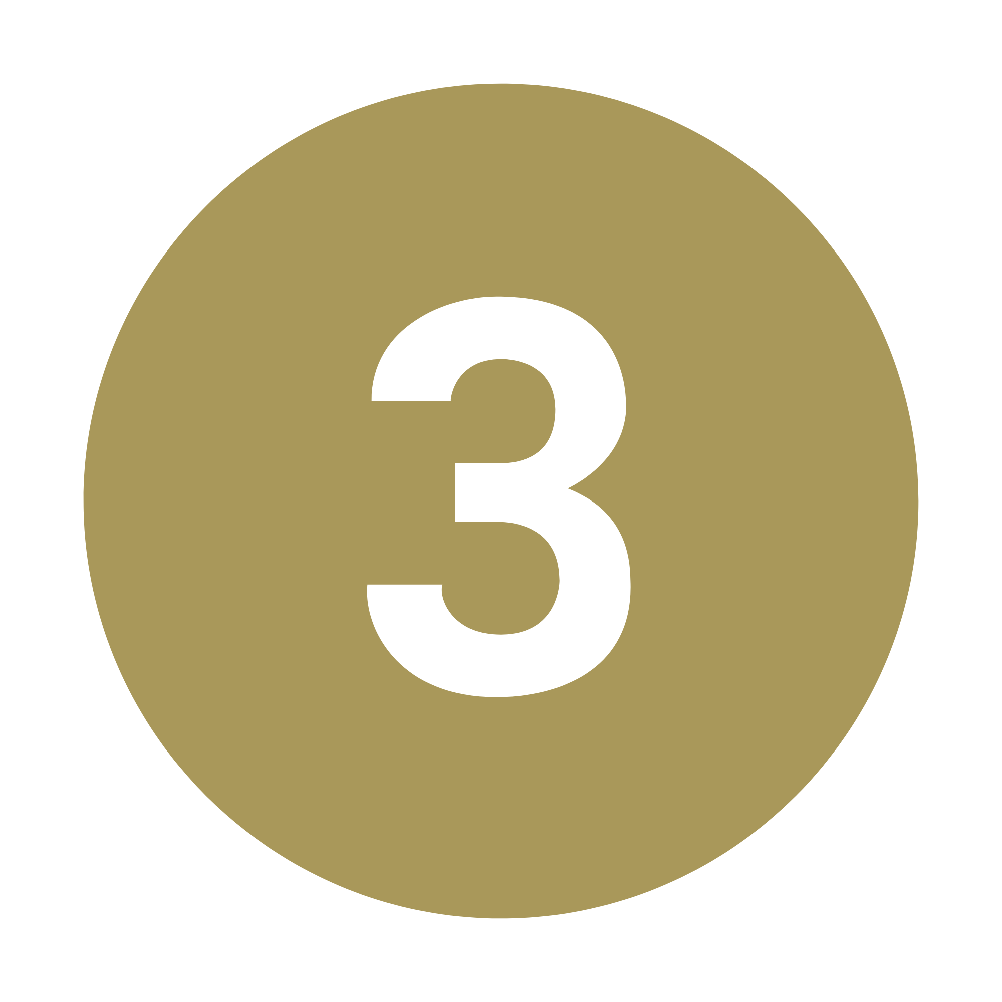 Gold-colored number 3 icon