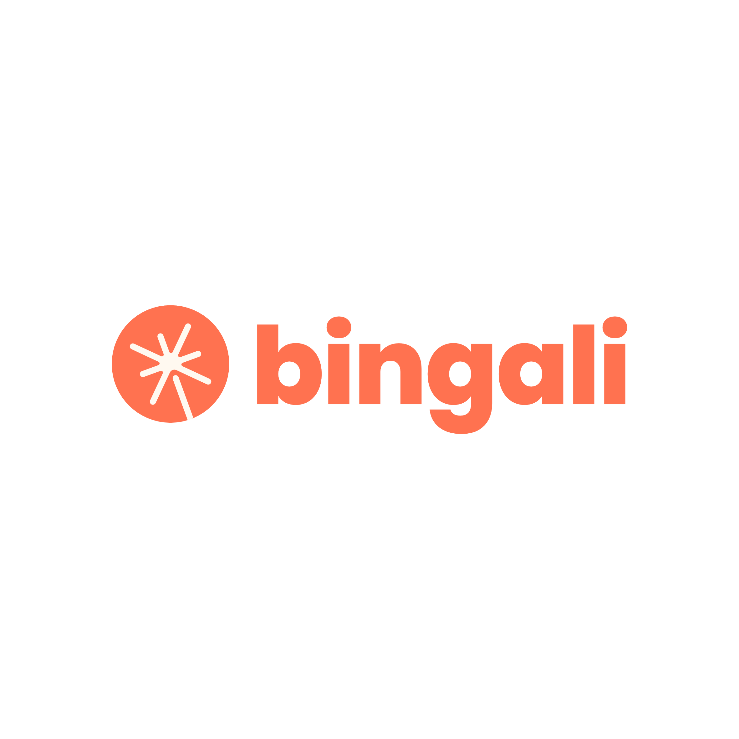 Logotipo de Bingala con símbolo naranja y nombre en letras naranjas
