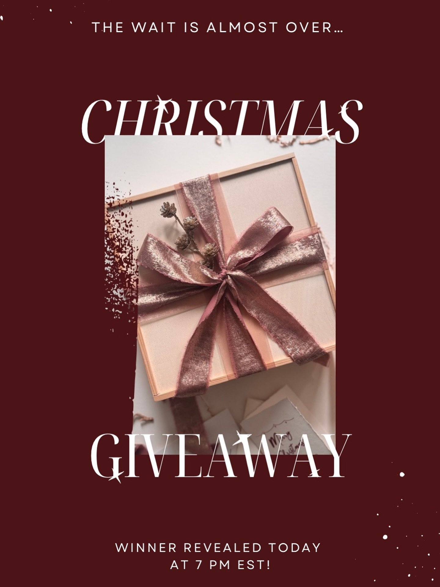 Day 9 of our Christmas Giveaway 🎄✨
The wait is almost over&hellip; our winner will be revealed today at 7 PM EST!
Thank you for all the love and excitement &mdash; stay tuned for the big surprise! 🎁🤍

#day9 #christmasgiveaway #giveawaytime #winner