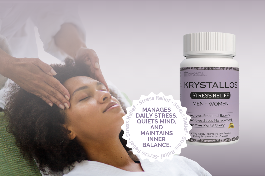 Organic herbal tea blend with passionflower and lemon balm for natural stress relief.