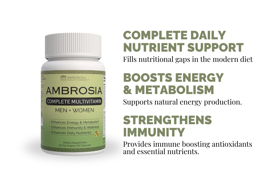 Complete daily multivitamin with essential nutrients for men’s health.