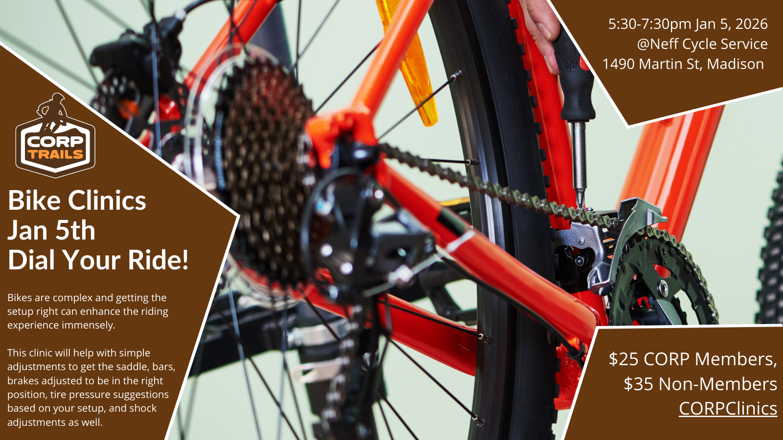 CORP&nbsp;Clinic:&nbsp;Dial&nbsp;your&nbsp;Ride!&nbsp;Shocks,&nbsp;Fit&nbsp;and&nbsp;more.