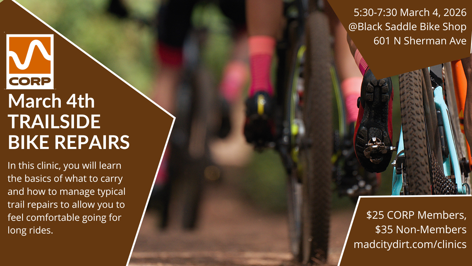 CORP&nbsp;Clinic:&nbsp;Trailside Bike Repair!