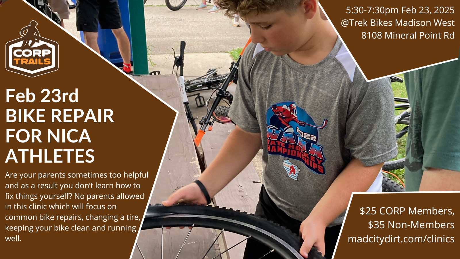 CORP&nbsp;Clinic:&nbsp;Bike Repair for NICA Athletes! (West Side)