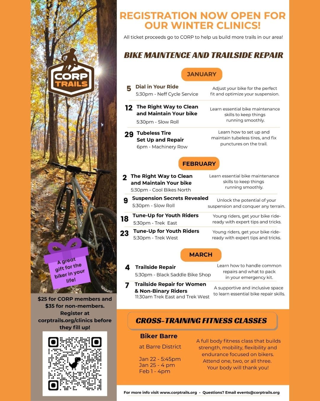 Are you looking for the perfect Christmas gift for all of the bikers in your life?? This winter CORP is hosting winter clinics with all of your favorite Madison area bike shops!! First clinic on the calendar is coming up quick! Join Isaac Neff at Nef