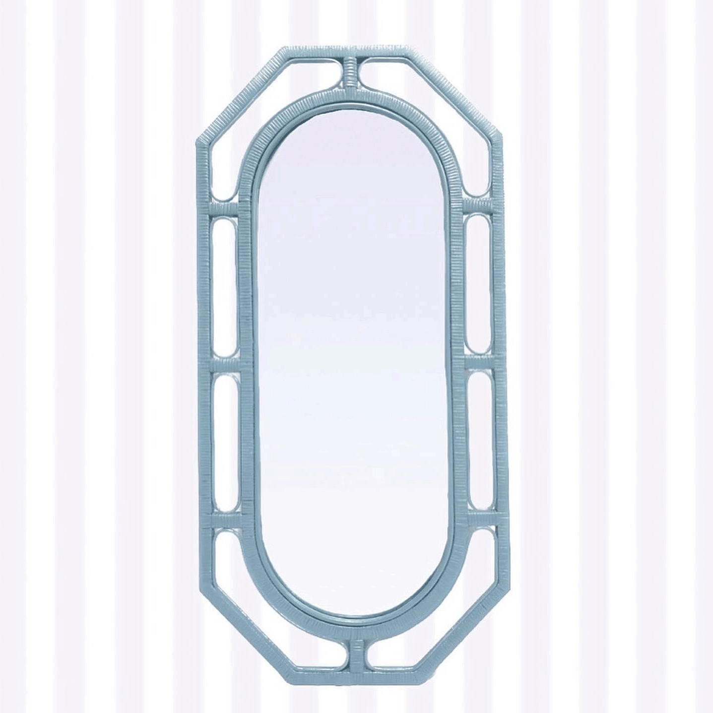 Large Paperclip Rattan Mirror