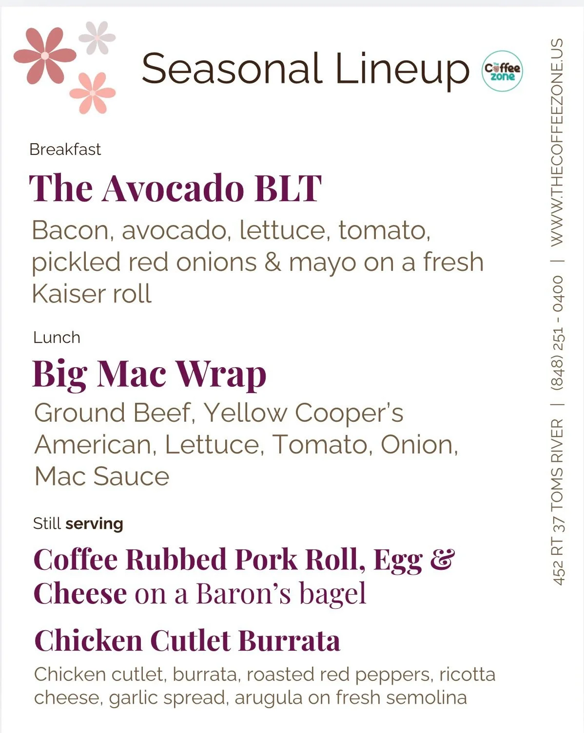 🌺 Our Spring lineup has dropped 🌼 

Packed with tasty new drinks + mouthwatering food&hellip; we can&rsquo;t wait for you to try it all 😏

📍 452 Rt 37, Toms River NJ