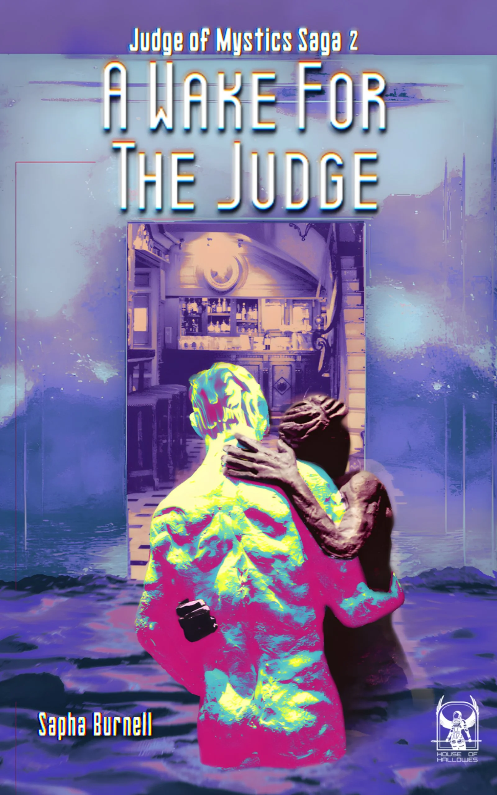 Cover Art: Two statues embracing with doorway behind