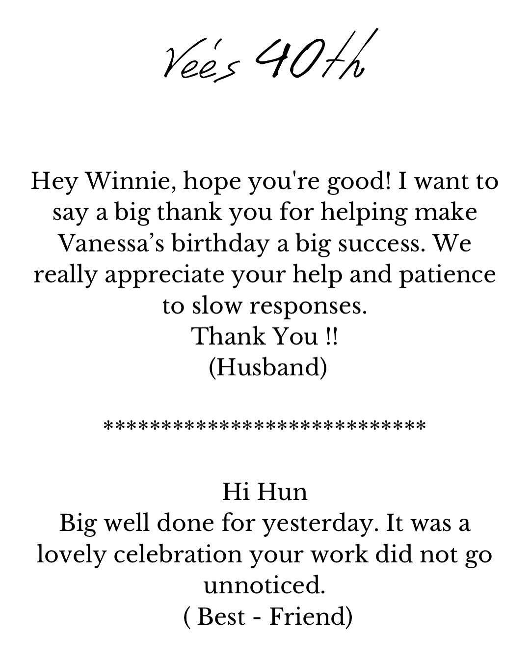 Vanessa&rsquo;s 40th Birthday Feedback! Happy Friday! Grateful🫶🏾🙌🏽&hearts;️🙏🏾 #feedback #clients #testimony #tgif #birthday