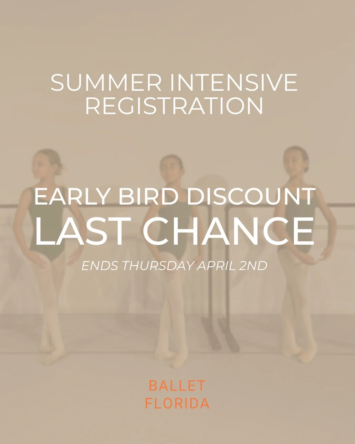 Last chance to get in on our Summer Intensive discounts! The discount ends on Thursday April 2nd. 

Link in bio to sign up and register.