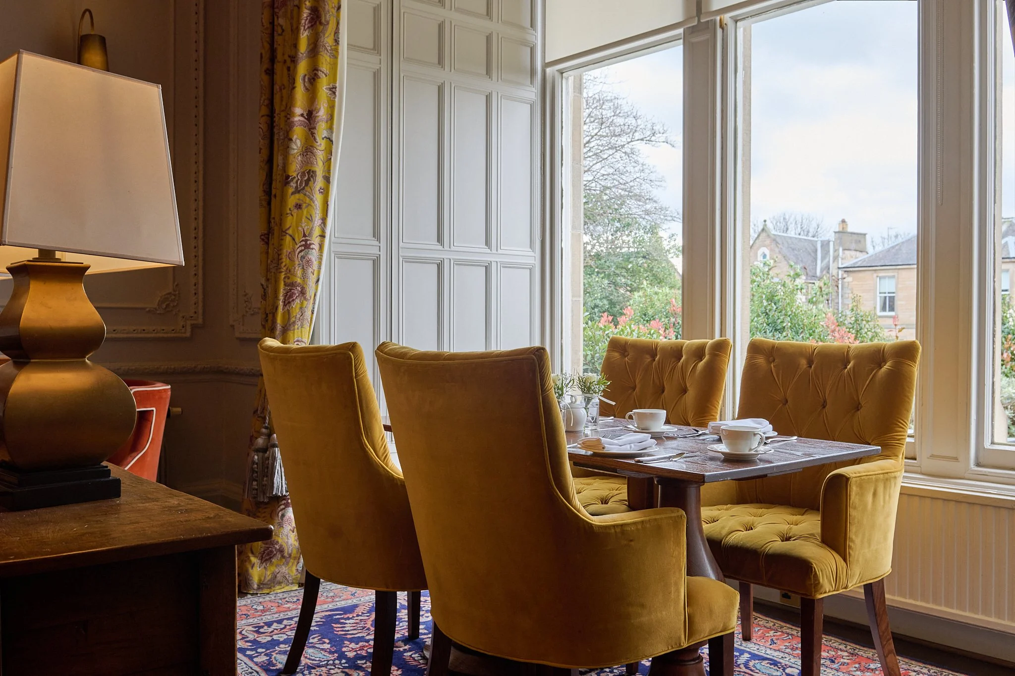Roseate Edinburgh restaurant dining room with views – boutique hotel interior photography Edinburgh