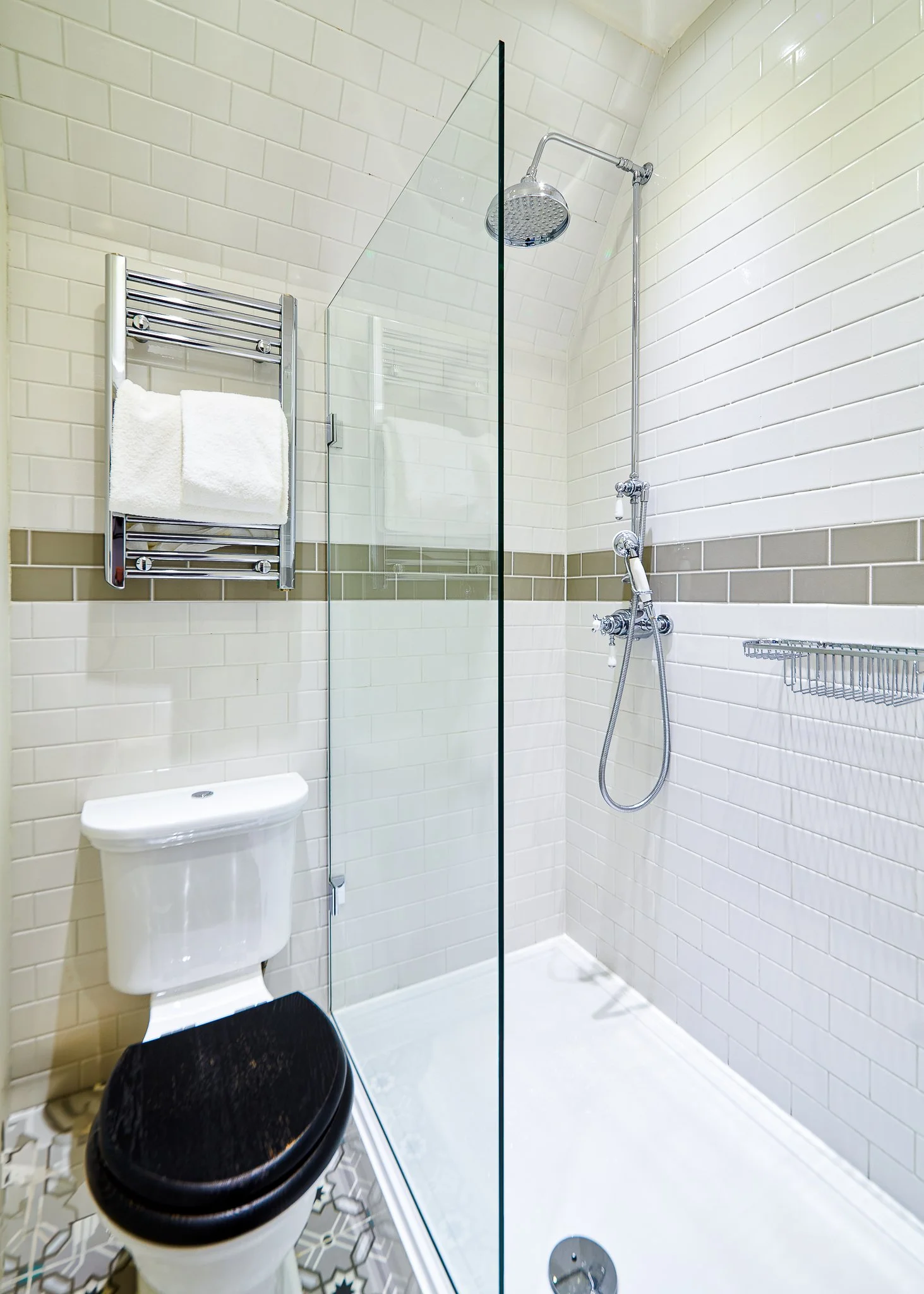 Roseate Edinburgh shower room with glass screen – hotel bathroom photography Edinburgh