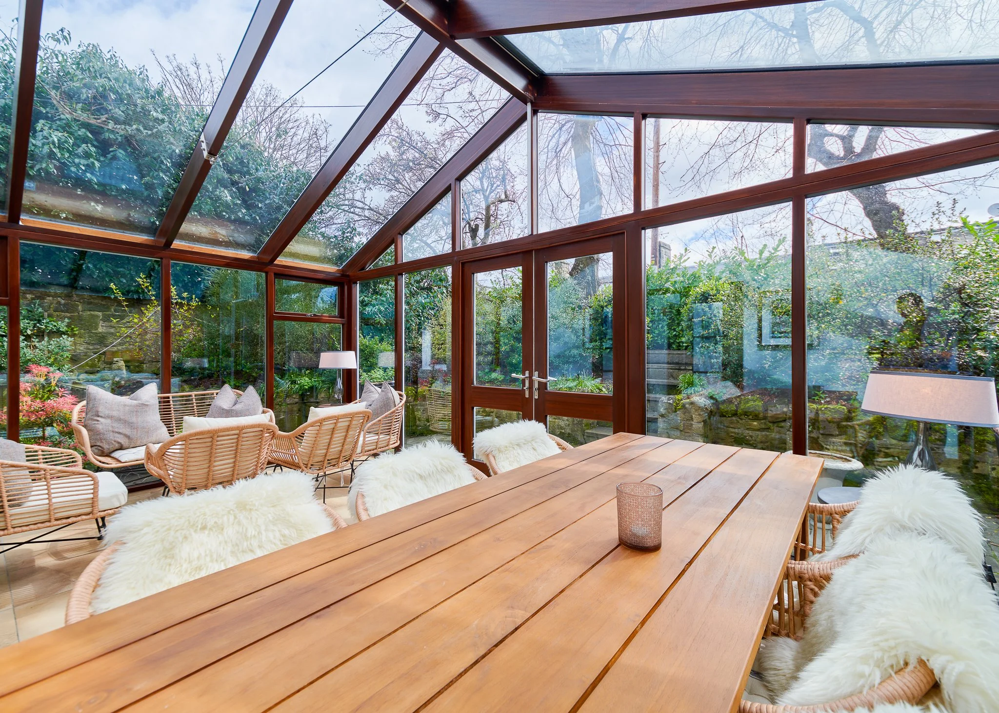 Roseate Edinburgh conservatory with garden views – hotel interior photography Edinburgh Scotland