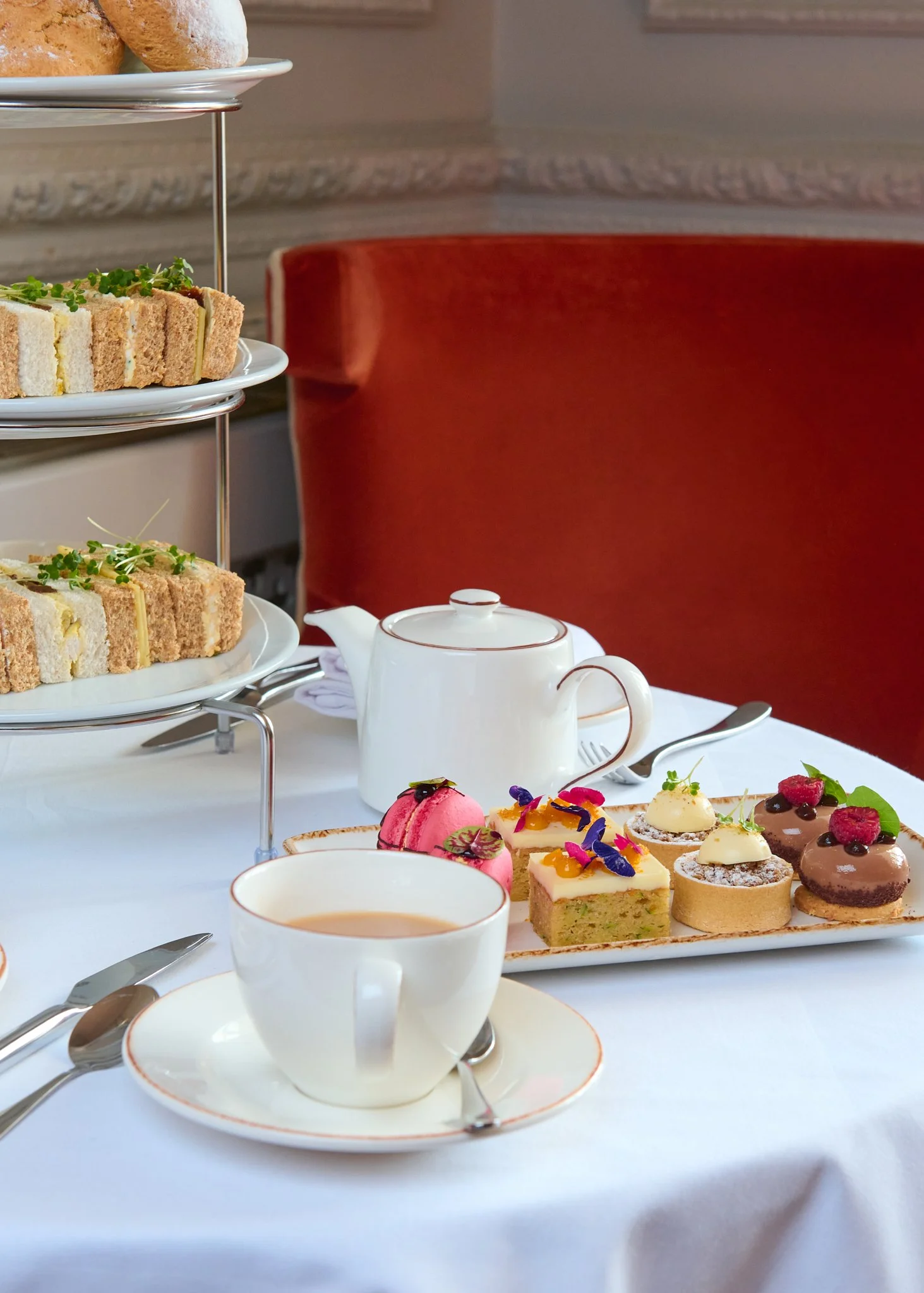 Roseate Edinburgh afternoon tea sandwiches and cakes – hotel photography Edinburgh