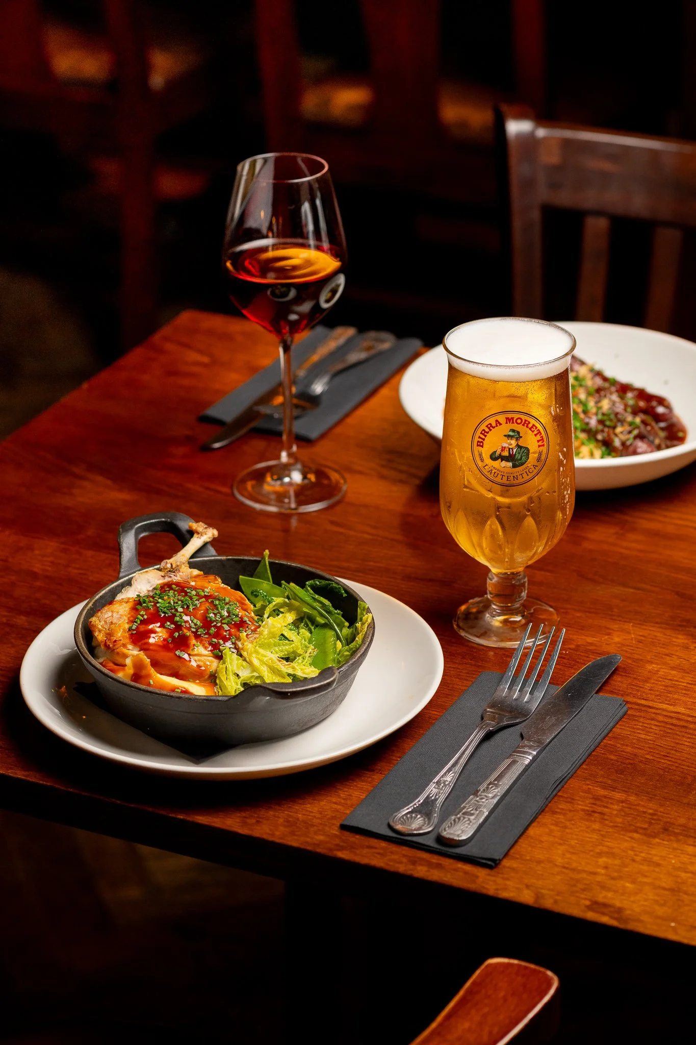 Duke's Umbrella Glasgow dining table with drinks – hospitality food photographer Glasgow