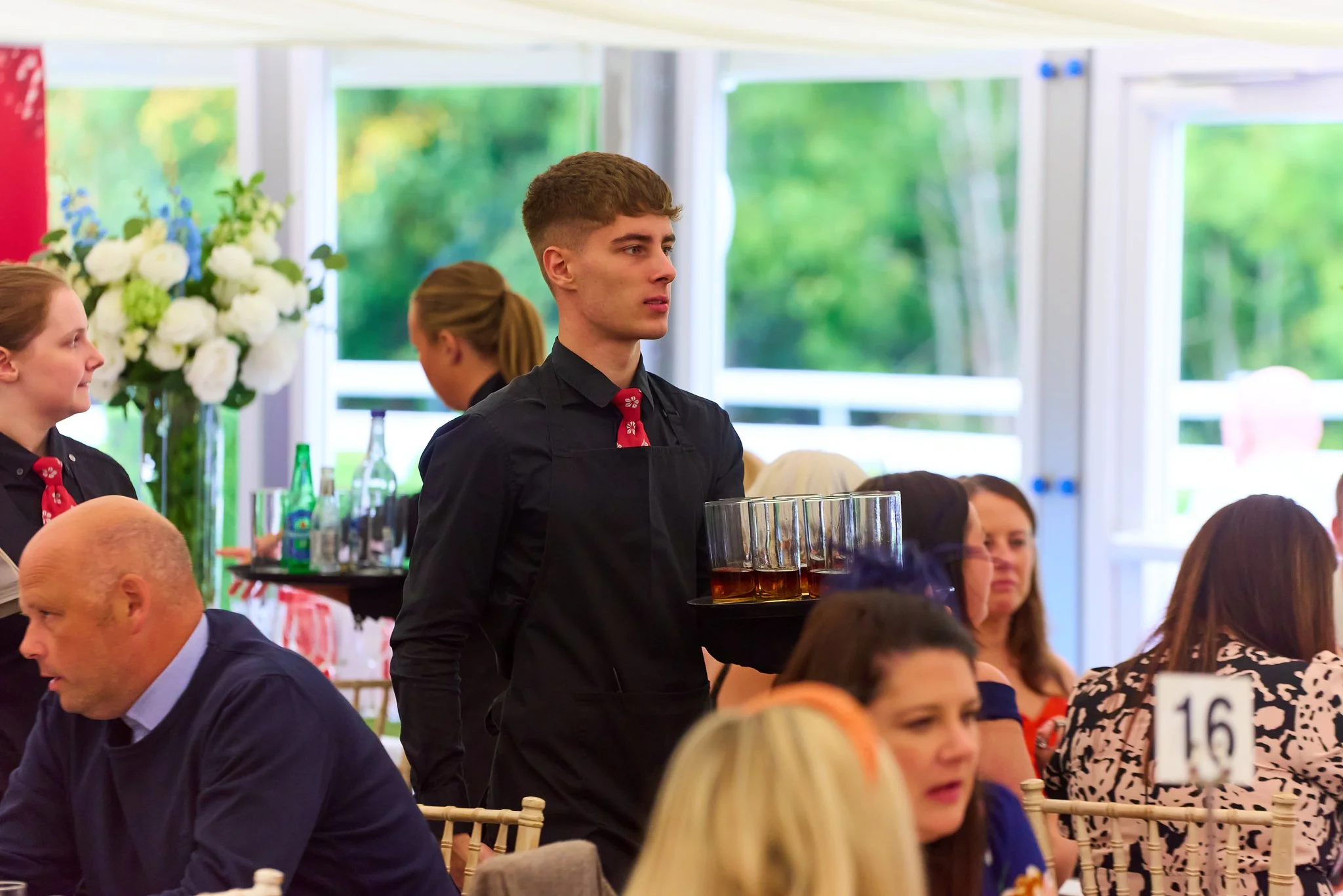 Hamilton Park Racecourse dining room service – event hospitality photographer Glasgow
