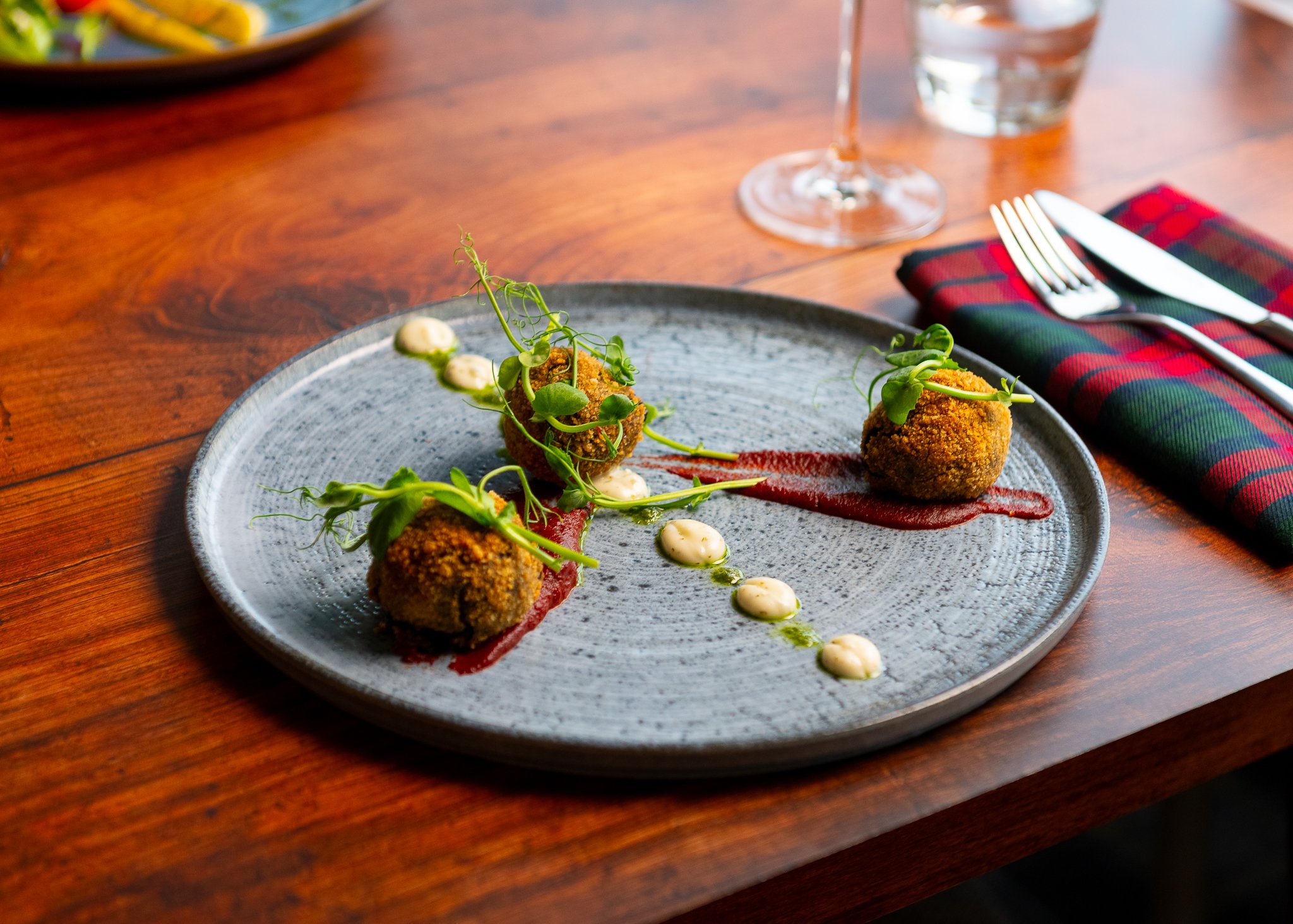 Karma Lake of Monteith venison bon bons – hotel food photographer Scotland